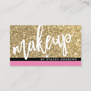 GLAM MAKEUP niedlicher Pinsel mit Goldbuchstaben G Visitenkarte