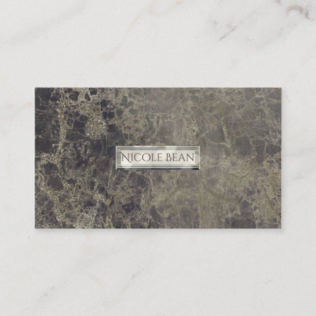 Glam Marble Granite Shimmer Eleganter Designer Sti Visitenkarte (Vorderseite)