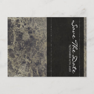 Glam Marble Granite Shimmer Save the Date elegant Ankündigungspostkarte