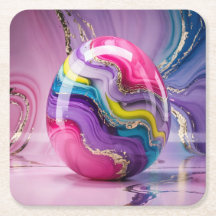 Glam Marble Wirbel Gold Egg Untersetzer Set