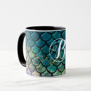 Glam Meerjungfisch Scala Aquamariner Lila Goldbars Tasse