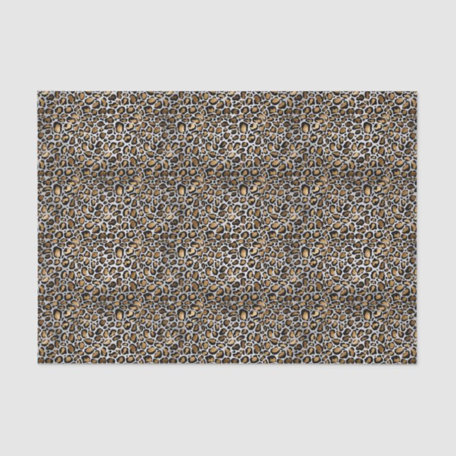 Glam Metallic Small Leopard Print Seidenpapier (Vorderseite)