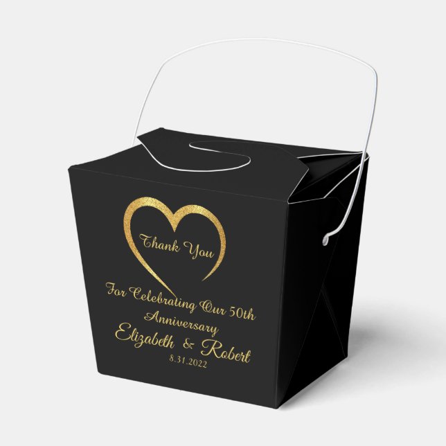 Glam Minimalistisch Gold & Black Birthday Annivers Geschenkschachtel (Vorderseite)