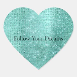 Glam Mint Sparkle Herz-Aufkleber