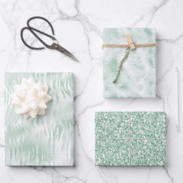 Glam Mint Zebra Print Geschenkpapier Set