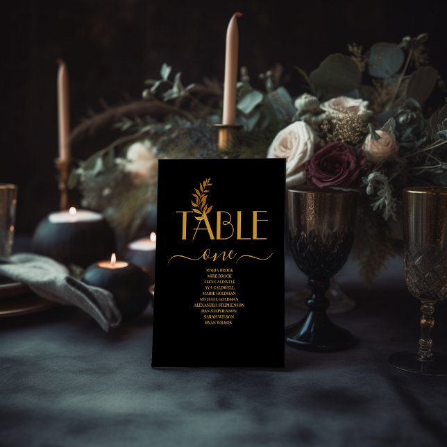 Glam Mystical Black Gold Clouds Moon Wedding Tischnummer (Von Creator hochgeladen)