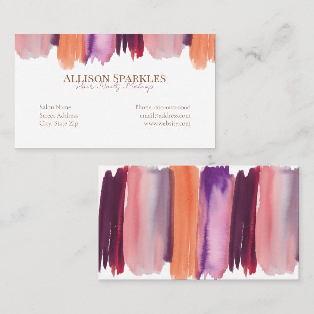 Glam Nail Polnischer Kunstmuseum Salon Business Ca Visitenkarte (Vorne/Hinten)