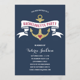Glam Nautical Junggeselinnen-Abschied Einladung