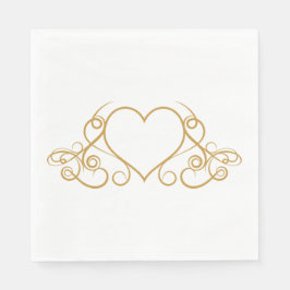 Glam of White Liebe Heart Wedding Party Serviette