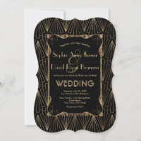 Glam Old Hollywood Gold Black Great Gatsby Wedding