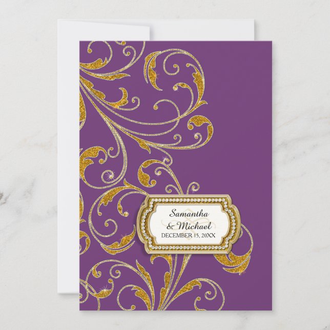 Glam Old Hollywood Regency Black Krawatte Event St Einladung (Vorderseite)