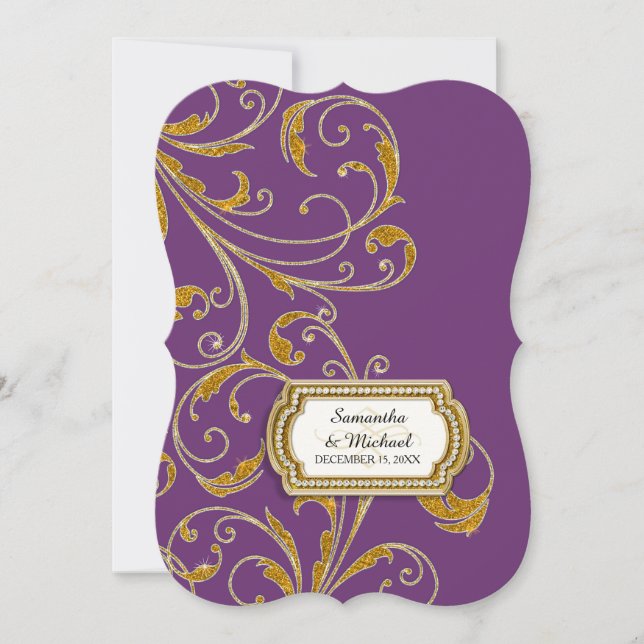 Glam Old Hollywood Regency Black Krawatte Event St Einladung (Vorderseite)