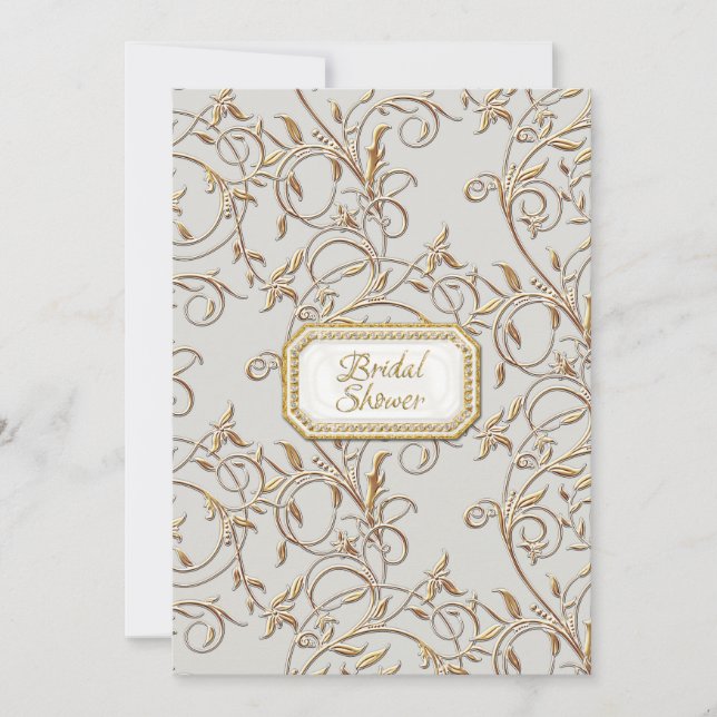 Glam Old Hollywood Regency Gray Brautparty Einladung (Vorderseite)