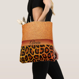 Glam Orange und Gold Leopard