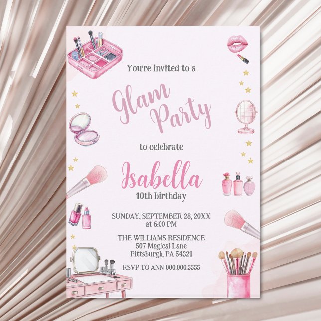 Glam Party Girl Beauty Wellness-Center Einladung (Von Creator hochgeladen)