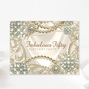 Glam Pearl Birthday Party Einladung