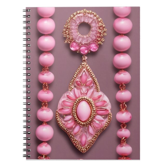 Glam Pink Beads SchmuckNotebook Notizblock (Vorderseite)