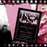Glam Pink Black Fashion 18. Geburtstagsparty