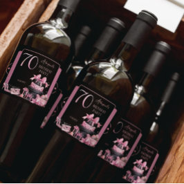 Glam Pink Black Fashion 70. Geburtstagsparty