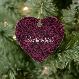 Glam Pink Black Leopard Print Keramik Ornament