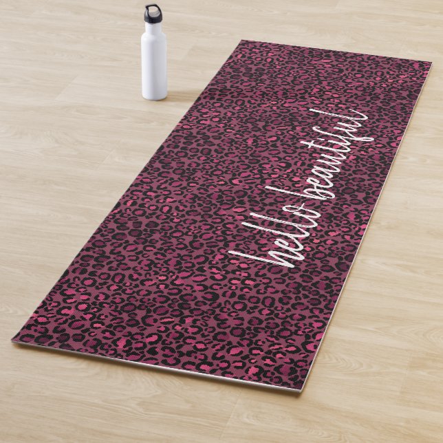 Glam Pink Black Leopard Print Yogamatte (Beispiel)