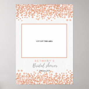 Glam Pink Blubbles Brautparty Cut Foto Stand Poster