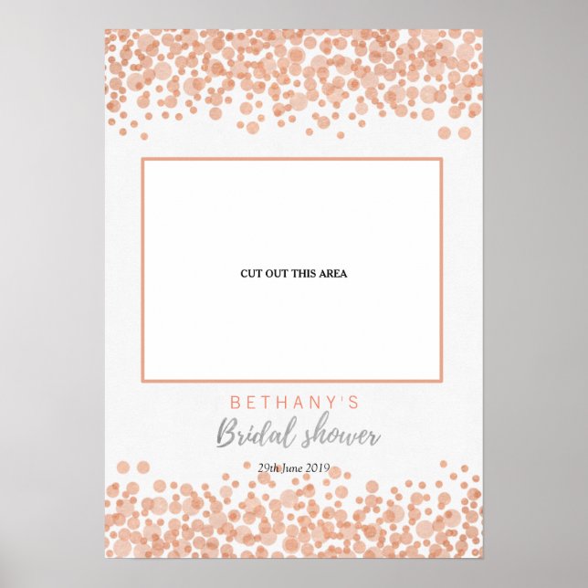 Glam Pink Blubbles Brautparty Cut Foto Stand Poster (Vorne)