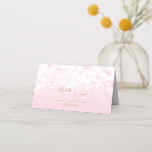 Glam Pink Chic Bokeh Glamourlichter Tischnummer Platzkarte