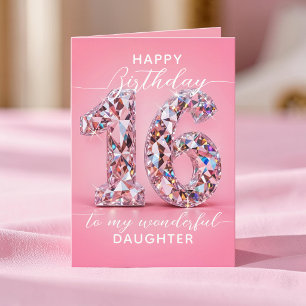 Glam Pink Diamant Glanz Süße 16 Geburtstag Karte