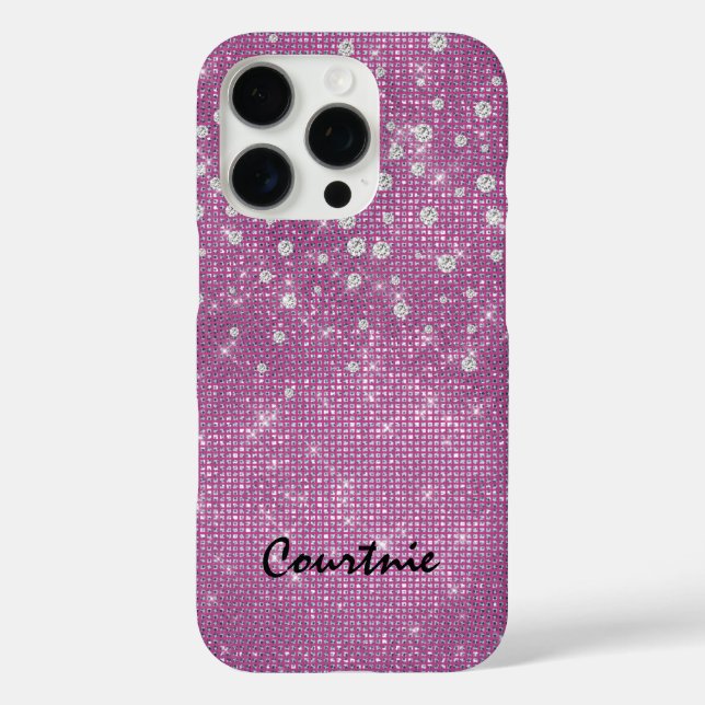 Glam Pink Diamond Jewels Case-Mate iPhone Hülle (Rückseite)