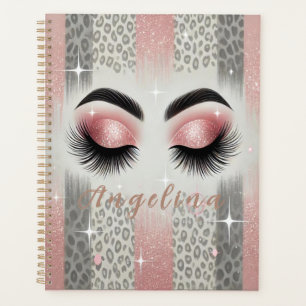 Glam Pink Glitter Wimpern Planer