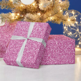 Glam Pink Glitzer Geschenkpapier