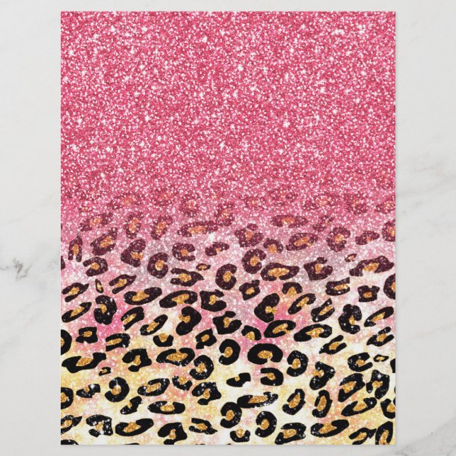 Glam Pink Glitzer Leopard Muster Flyer (Vorne)