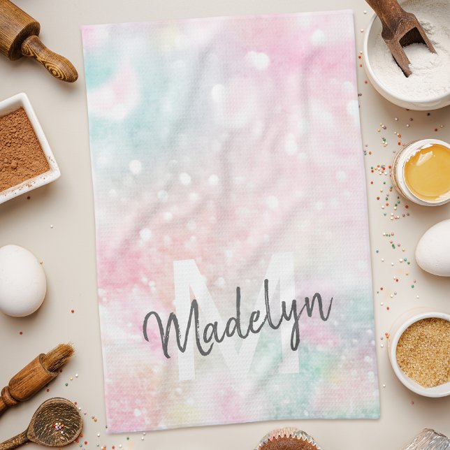 Glam Pink Glitzer Pastel Girly Pattern Geschirrtuch (Von Creator hochgeladen)