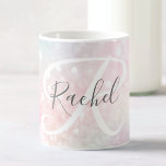 Glam Pink Glitzer Pastel Girly Pattern Kaffeetasse<br><div class="desc">Personalisieren Sie dieses hübsche rosa Glitzer-Muster einfach mit Ihrem individuelle Name und/oder Monogramm.</div>