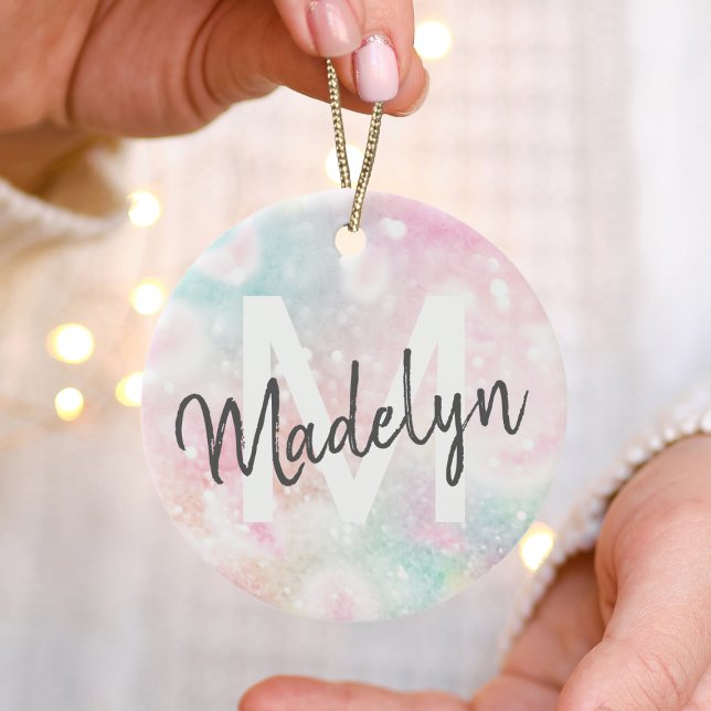 Glam Pink Glitzer Pastel Girly Pattern Keramik Ornament (Von Creator hochgeladen)