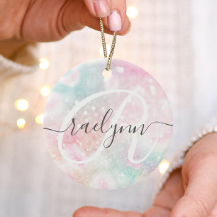 Glam Pink Glitzer Pastel Girly Pattern Keramik Ornament