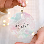 Glam Pink Glitzer Pastel Girly Pattern Keramik Ornament<br><div class="desc">Personalisieren Sie dieses hübsche rosa Glitzer-Muster einfach mit Ihrem individuelle Name und/oder Monogramm.</div>