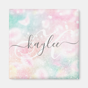 Glam Pink Glitzer Pastel Girly Pattern Magnet