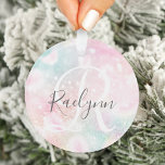 Glam Pink Glitzer Pastel Girly Pattern Ornament<br><div class="desc">Personalisieren Sie dieses hübsche rosa Glitzer-Muster einfach mit Ihrem individuelle Name und/oder Monogramm.</div>