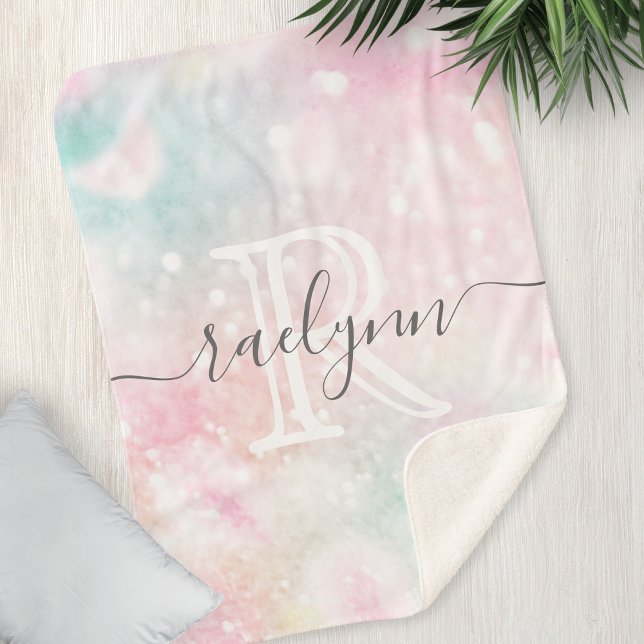 Glam Pink Glitzer Pastel Girly Pattern Sherpadecke (Von Creator hochgeladen)