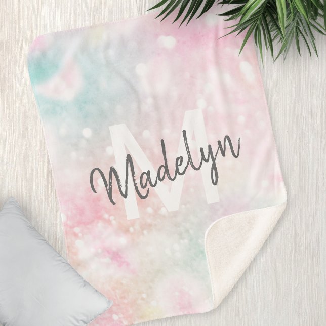 Glam Pink Glitzer Pastel Girly Pattern Sherpadecke (Von Creator hochgeladen)