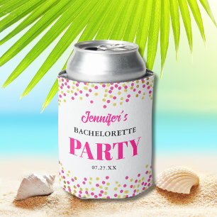 Glam Pink Gold Punkte Hochzeit Junggesellinnenabsc Dosenkühler