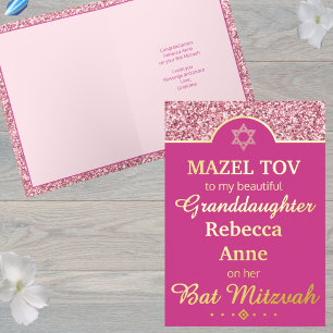 Glam Pink Grandtochter Niece Bat Mitzvah Gold