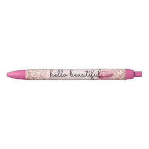 Glam Pink Kiss Lips Blush Glitzer Kugelschreiber