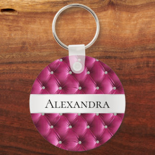 Glam Pink Kunstvelours Luxus Name Schlüsselanhänger