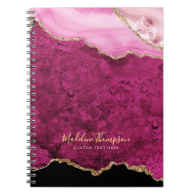 Glam Pink Magenta Samt Achat Geode Gold Schrift