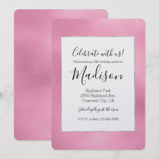 Glam Pink Ombre Geburtstag Einladung