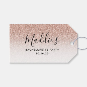 Glam Pink Ombre Glitzer Bachelorette Geschenkanhänger