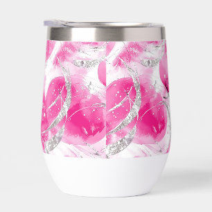Glam Pink Silver Abstrakt Circles